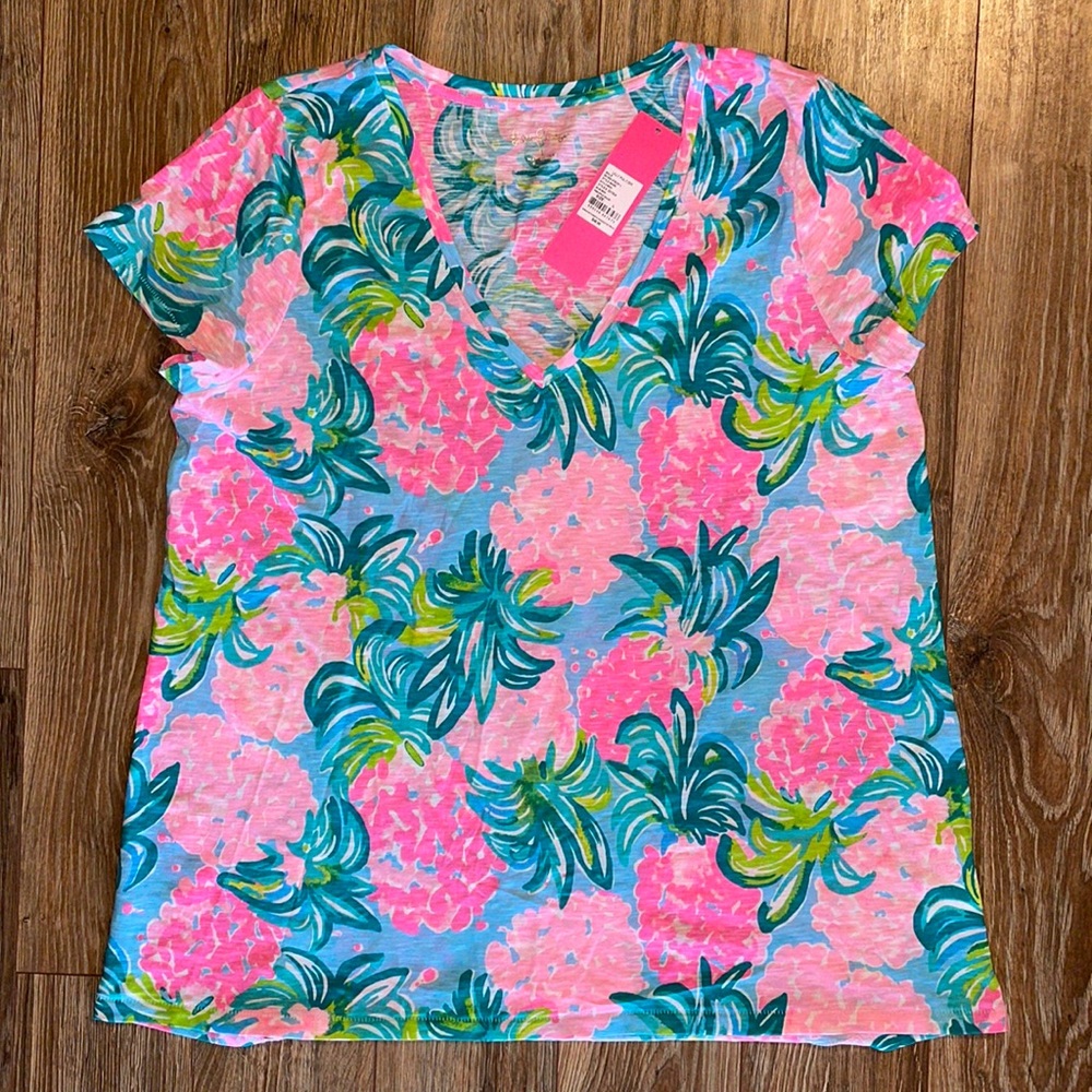 Lilly Pulitzer Blue Ibiza Pineapple Shake Etta Tee